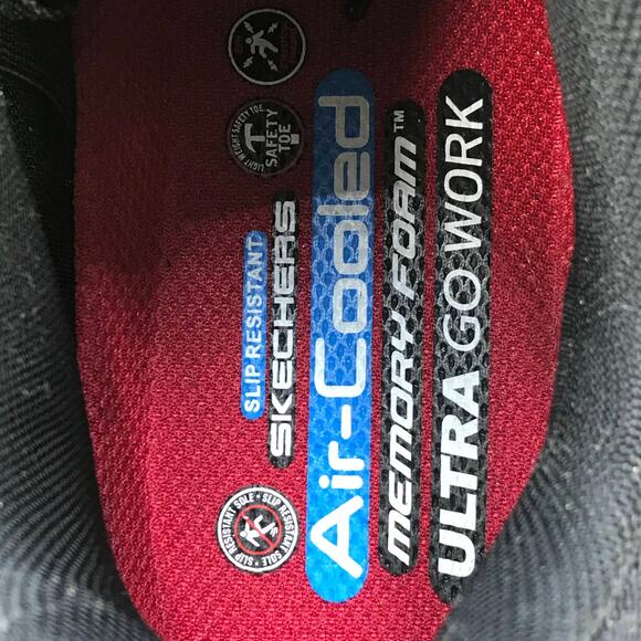 Skechers WORK Ultra Go Comp Toe Shoes Mens 11 Black Lace Up Low‎ Top Sneakers - Picture 6 of 9